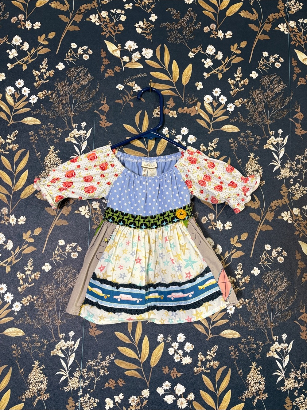 Matilda Jane Light Blue with White Polka Dot Baby top 18M